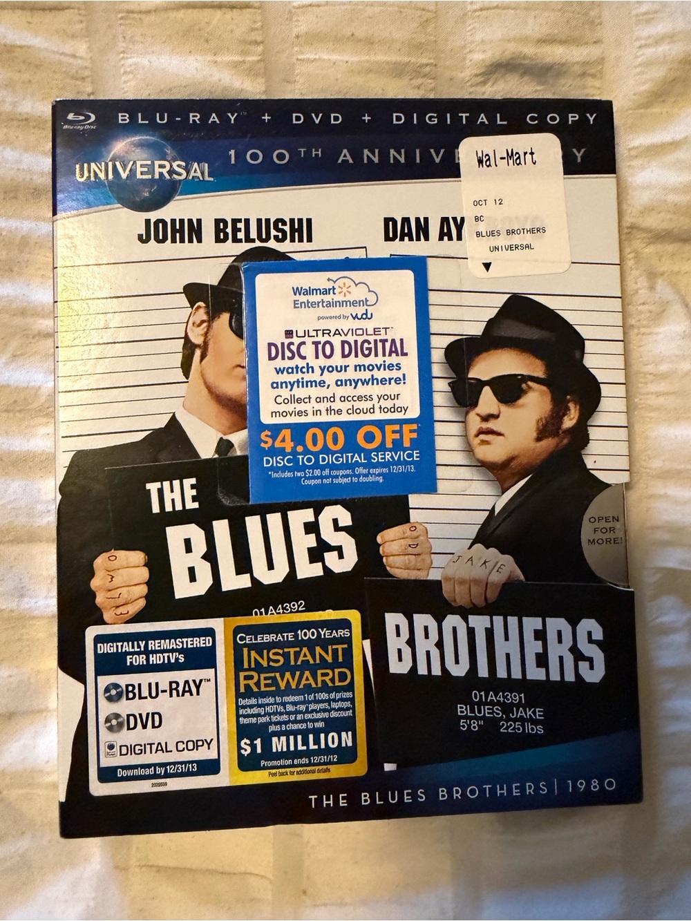 The Blues Brothers (Blu-ray + DVD + Digital) — Universal — Black & White Cover